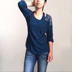 Express Long Sleeve Lace Shirt